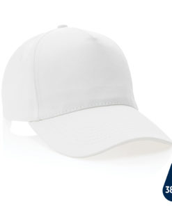 Impact 5panel 280gr Recycled cotton cap with AWARE™ tracer white P453.313